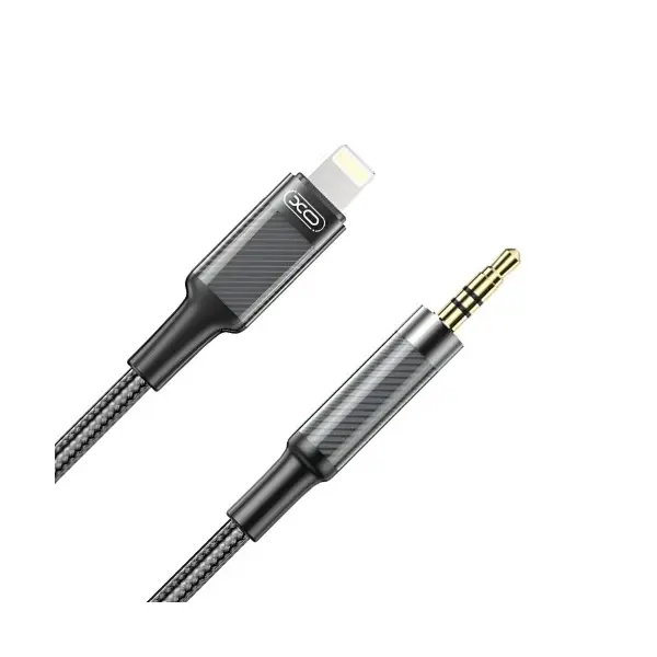АДАПТЕР XO NB-R279A IP TO 3.5 BRUSHED CLEAR AUDIO CABLE, ЧОРНИЙ