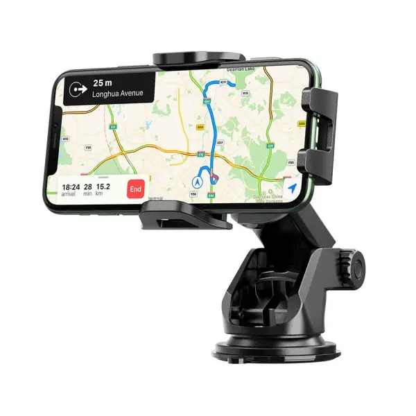 АВТОТРИМАЧ HOCO CA76 TOUAREG ONE-TOUCH CENTER CONSOLE CAR HOLDER, ЧОРНИЙ