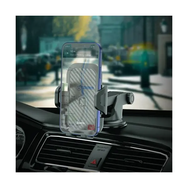 АВТОТРИМАЧ HOCO CA76 TOUAREG ONE-TOUCH CENTER CONSOLE CAR HOLDER, ЧОРНИЙ