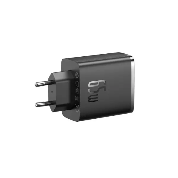 МЕРЕЖЕВИЙ ЗАРЯДНИЙ ПРИСТРІЙ BASEUS CUBE PRO FAST CHARGER 2C+U 65W, ЧОРНИЙ P10152301113-00