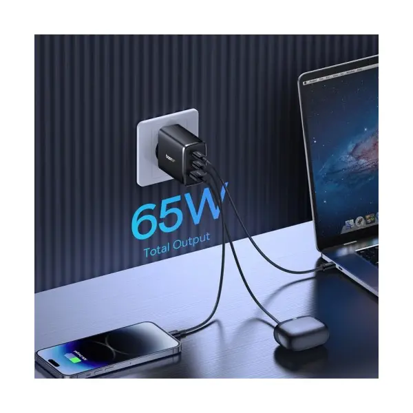 МЕРЕЖЕВИЙ ЗАРЯДНИЙ ПРИСТРІЙ BASEUS CUBE PRO FAST CHARGER 2C+U 65W, ЧОРНИЙ P10152301113-00
