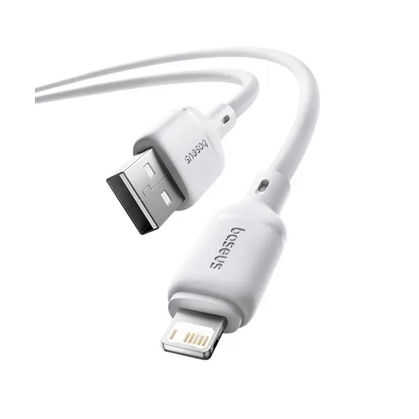 MR4_132574 Кабель baseus silky series usb-a to lightning 2.4a 1m, білий p10377702213-00 