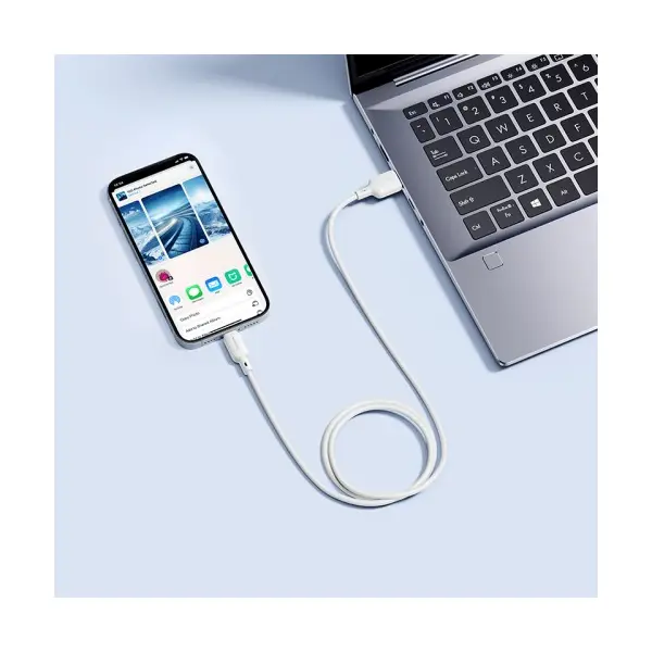 MR4_132574 Кабель baseus silky series usb-a to lightning 2.4a 1m, білий p10377702213-00 