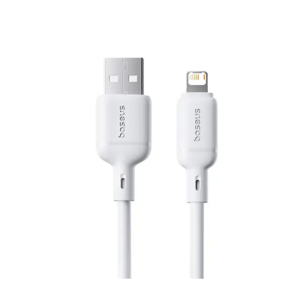КАБЕЛЬ BASEUS SILKY SERIES USB-A TO LIGHTNING 2.4A 1M, БІЛИЙ P10377702213-00