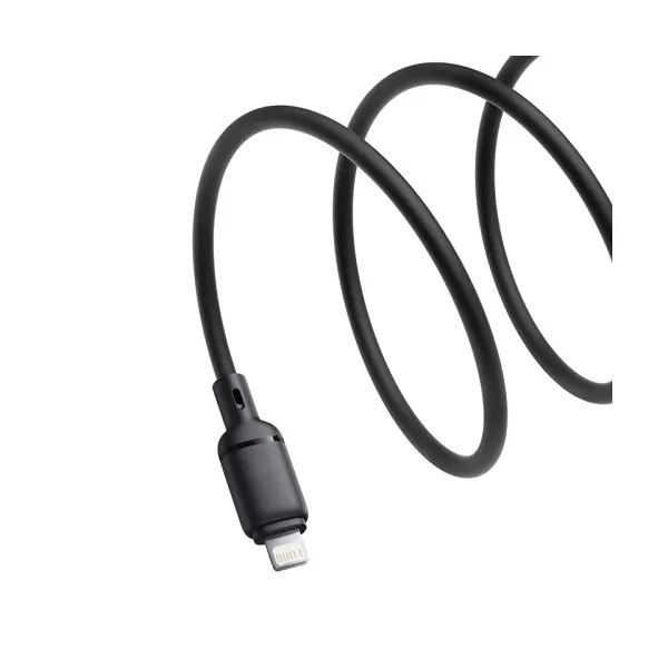 КАБЕЛЬ BASEUS SILKY SERIES USB-A TO LIGHTNING 2.4A 1M, ЧОРНИЙ P10377702113-00