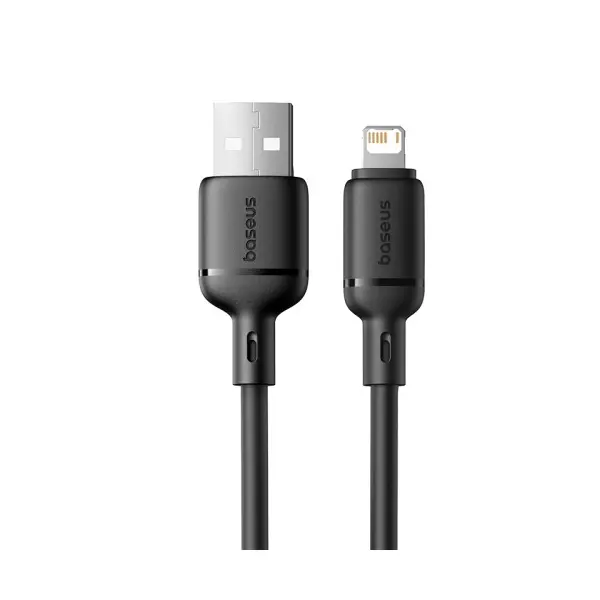 КАБЕЛЬ BASEUS SILKY SERIES USB-A TO LIGHTNING 2.4A 1M, ЧОРНИЙ P10377702113-00