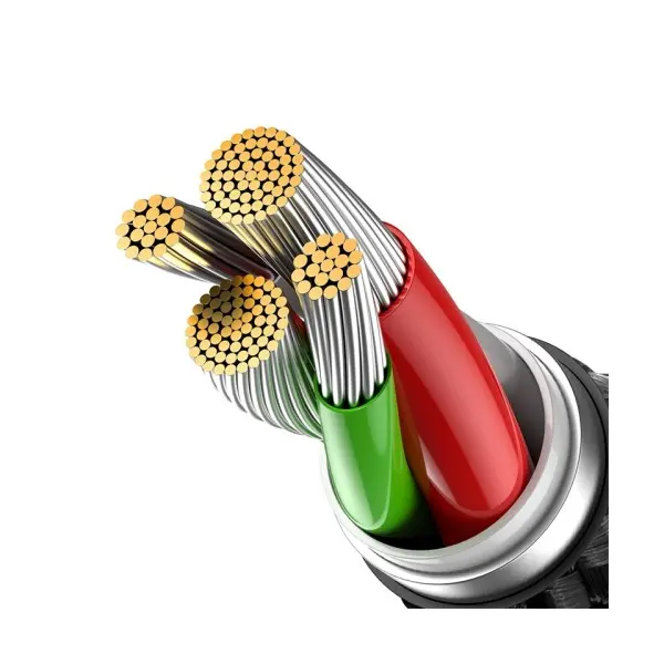 КАБЕЛЬ BASEUS GLIMMER SERIES FAST CHARGING DATA CABLE USB-A TO LIGHTNING 2.4A 2M, ЧОРНИЙ CADH000301
