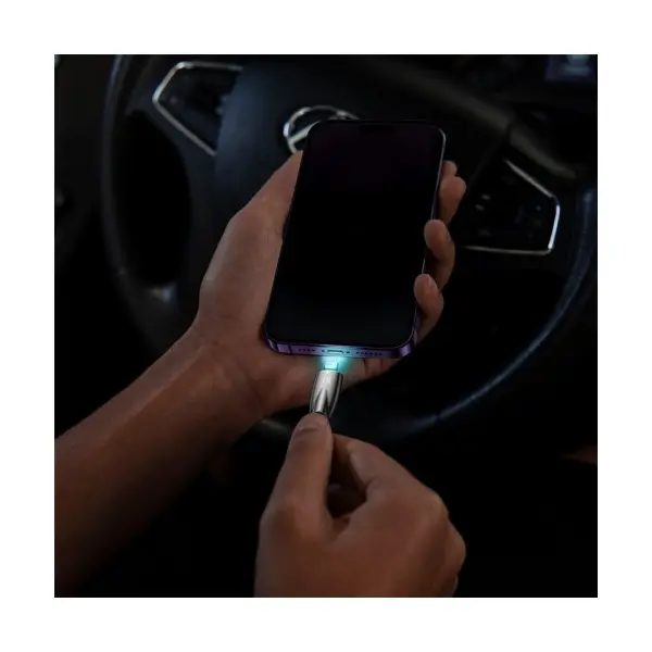 КАБЕЛЬ BASEUS GLIMMER SERIES FAST CHARGING DATA CABLE USB-A TO LIGHTNING 2.4A 2M, ЧОРНИЙ CADH000301