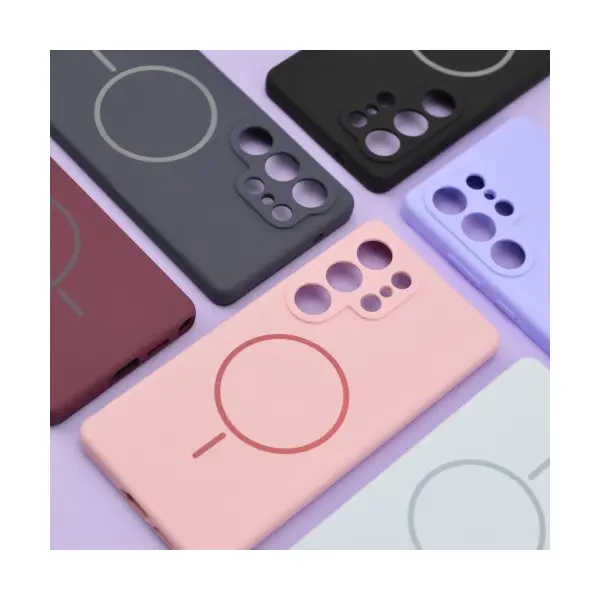 ЧОХОЛ SILICONE CASE LUXURY MAGSAFE ДЛЯ SAMSUNG S24 ELEGANT ПУРПУРОВИЙ