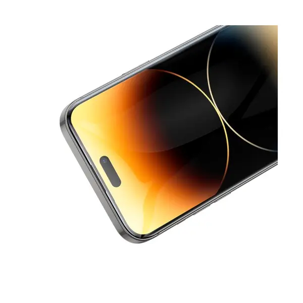 ЗАХИСНЕ СКЛО HOCO A34 9D LARGE ARC DUSTPROOF ДЛЯ IPHONE 15 PRO, ЧОРНИЙ