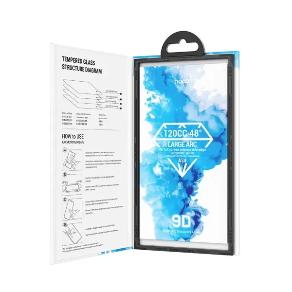 MR4_133861 Захисне скло hoco a34 9d large arc dustproof для iphone 15 pro, чорний 