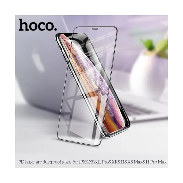 MR4_133856 Захисне скло hoco a34 9d large arc dustproof для iphone x, xs, 11pro, чорний 