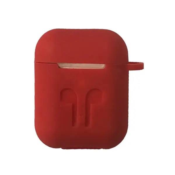 MR4_134660 Чохол для airpods силіконовий logo 2in1 (+ карабин) (тех. пак) червоний-orange 