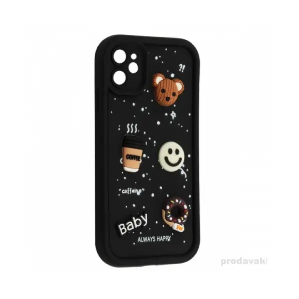 MR4_135223 Чохол happy donut case для iphone 11, чорний 
