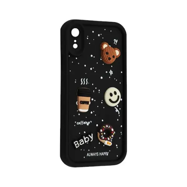 ЧОХОЛ HAPPY DONUT CASE ДЛЯ IPHONE XR, ЧОРНИЙ