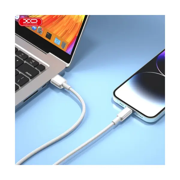 MR4_134576 Кабель xo nb249 5a android pvc shiny colorful micro data cable, білий 