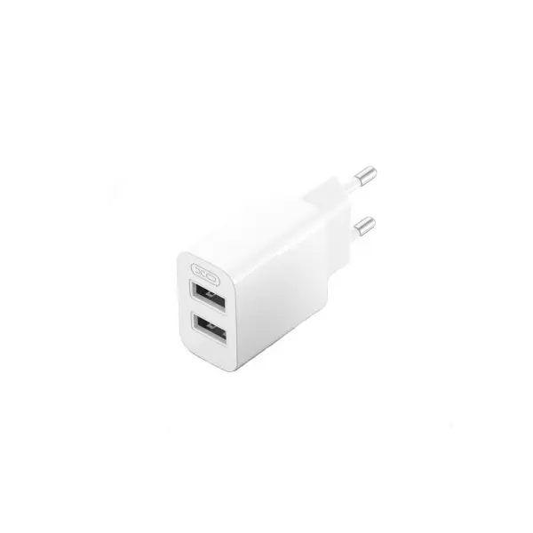 МЕРЕЖЕВИЙ ЗАРЯДНИЙ ПРИСТРІЙ XO L109 (EU) DUAL USB-A 2.4A CHARGER WITH TYPE-C CABLE, БІЛИЙ