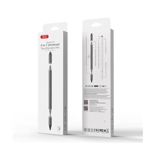 СТІЛУС XO ST-10 3IN1TOUCH-SENSITIVE CAPACITOR PEN, ЧОРНИЙ