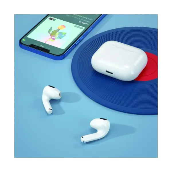 НАВУШНИКИ БЕЗДРОТОВІ XO E10T SIMPLE VERSION SAME AIRPODS 3 WITHOUT WIRELESS CHARGING FUNCTION, БІЛИЙ