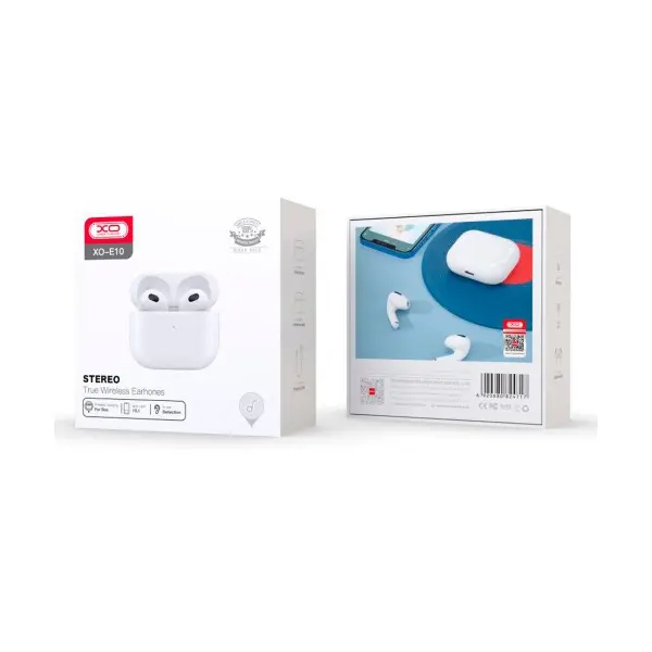 НАВУШНИКИ БЕЗДРОТОВІ XO E10T SIMPLE VERSION SAME AIRPODS 3 WITHOUT WIRELESS CHARGING FUNCTION, БІЛИЙ