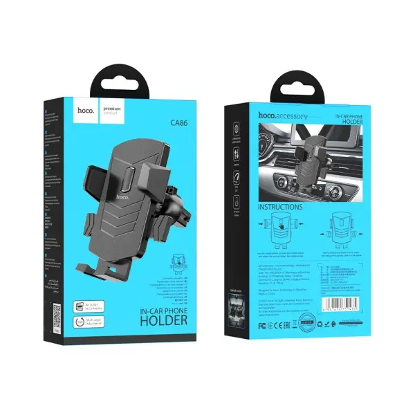 MR4_135205 Автотримач hoco ca86 davy one-button air outlet car holder, чорний 