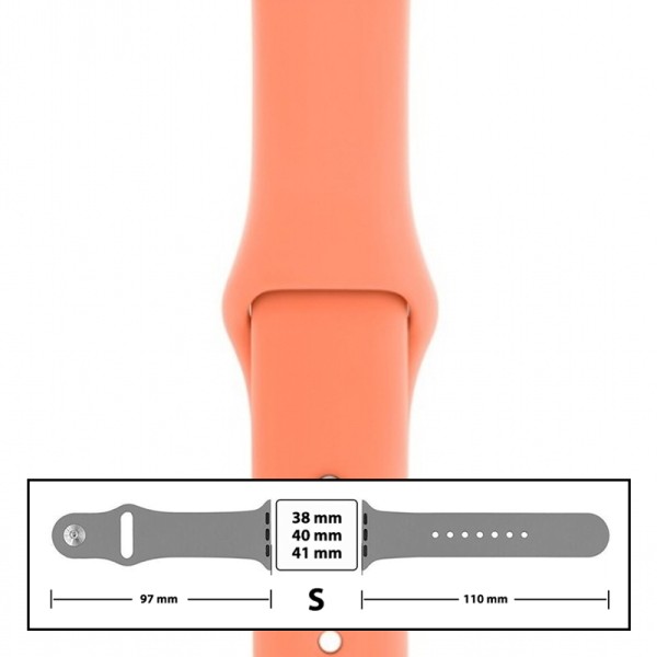 MR3_116107 Ремінець силіконовий для apple watch 38, 40, 41mm розмір s (44) peach PRC