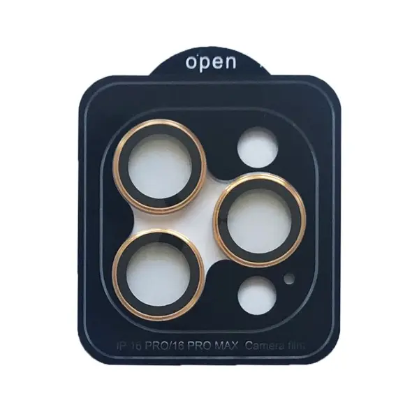 ЗАХИСНЕ СКЛО CAMERA METAL ДЛЯ IPHONE 16 PRO, 16 PRO MAX GOLD