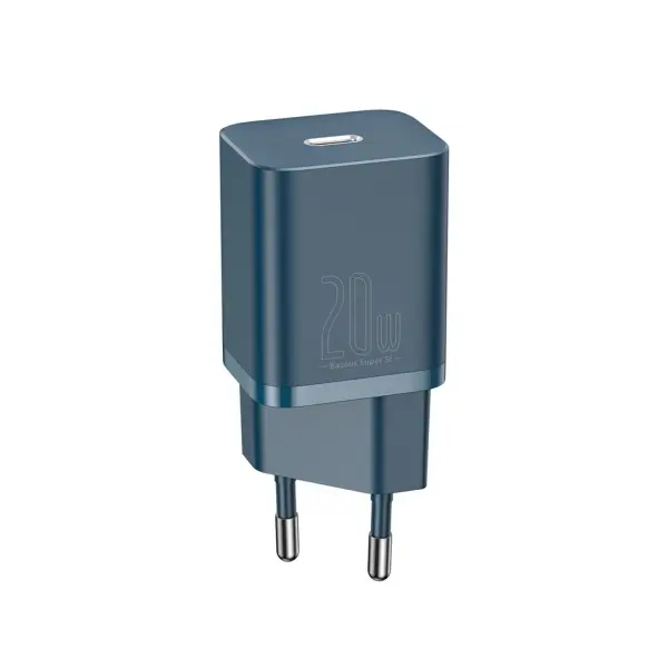 МЕРЕЖЕВИЙ ЗАРЯДНИЙ ПРИСТРІЙ BASEUS SUPER SI QUICK CHARGER 1C 20W EU СИНІЙ CCSUP-B03