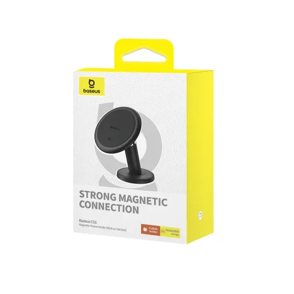 MR4_135317 Автотримач baseus c01 magnetic phone holder (stick-on version), чорний c40140803113-00 