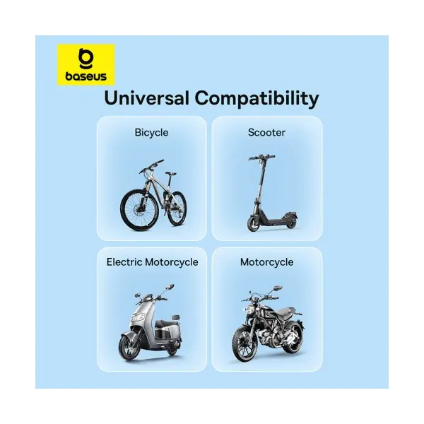 МОТО-ВЕЛО ТРИМАЧ BASEUS PRIMETRIP SERIES STICK-ON TYPE BIKE PHONE MOUNT, ЧОРНИЙ C40569001121-00