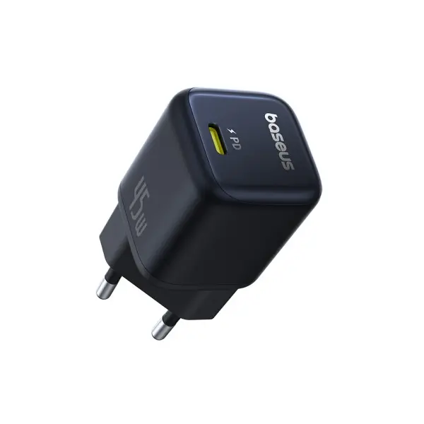 МЕРЕЖЕВИЙ ЗАРЯДНИЙ ПРИСТРІЙ BASEUS PICOGO GAN FAST CHARGER 1C 45W, ЧОРНИЙ P10176800123-00