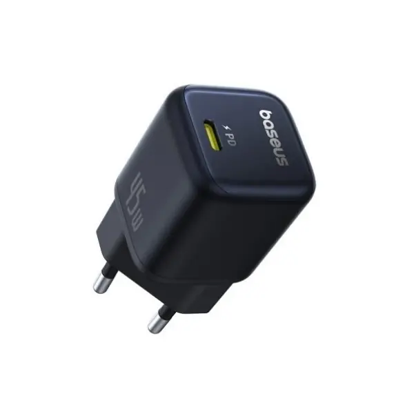 МЕРЕЖЕВИЙ ЗАРЯДНИЙ ПРИСТРІЙ BASEUS PICOGO GAN FAST CHARGER 1C 45W, ЧОРНИЙ P10176800123-00