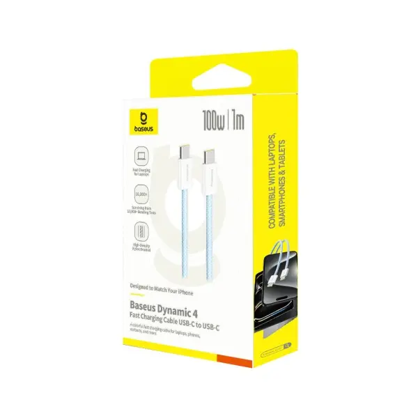 MR4_135356 Кабель pd baseus dynamic 4 fast charging type-c to type-c 100w 1m синій p10381400311-00 