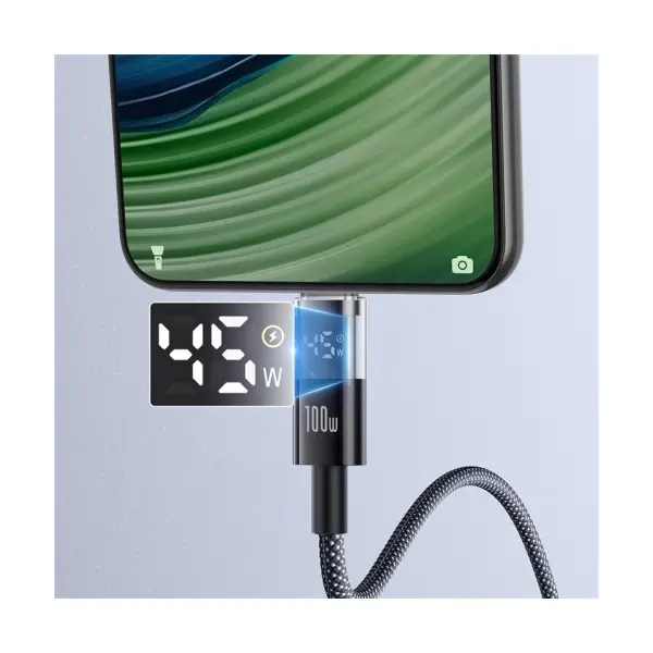 MR4_135360 Кабель baseus display 2 fast charging data cable usb-a to type-c 100w 1m, чорний p10382701121-00 