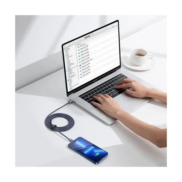 КАБЕЛЬ PD BASEUS CRYSTAL SHINE SERIES FAST CHARGING TYPE-C TO LIGHTNING 20W 2M, ЧОРНИЙ CAJY000301