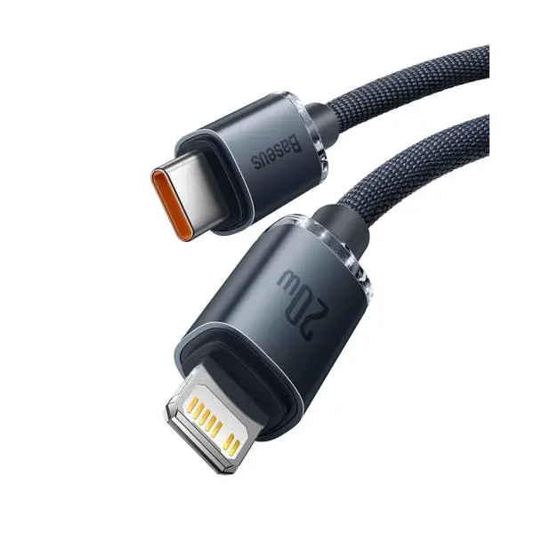 MR4_135427 Кабель pd baseus crystal shine series fast charging type-c to lightning 20w 2m, чорний cajy000301 