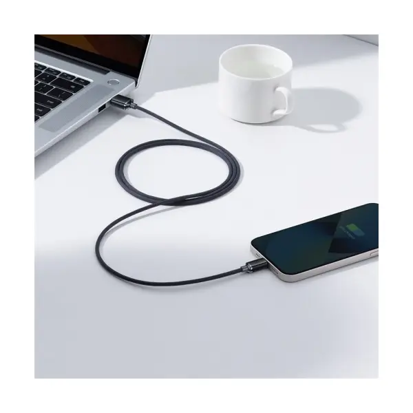 КАБЕЛЬ BASEUS CRYSTAL SHINE SERIES FAST CHARGING DATA CABLE USB-A TO LIGHTNING 2.4A 2M, ЧОРНИЙ CAJY000101
