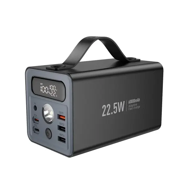 MR4_136582 Зовнішній акумулятор power bank hoco j138 distant 22.5w+pd20w+dc12v multi-function 60 000mah, чорний 