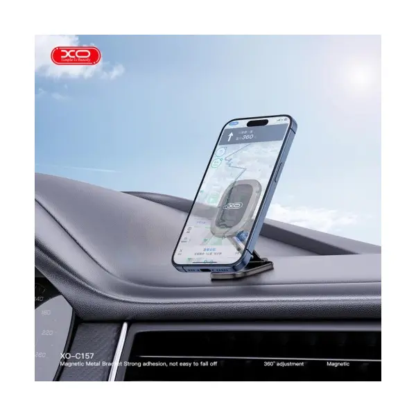 АВТОТРИМАЧ XO C157 MINI FOLDING UNIVERSAL MAGNETIC PHONE HOLDER FREE ACCESSORY KIT, ЧОРНИЙ