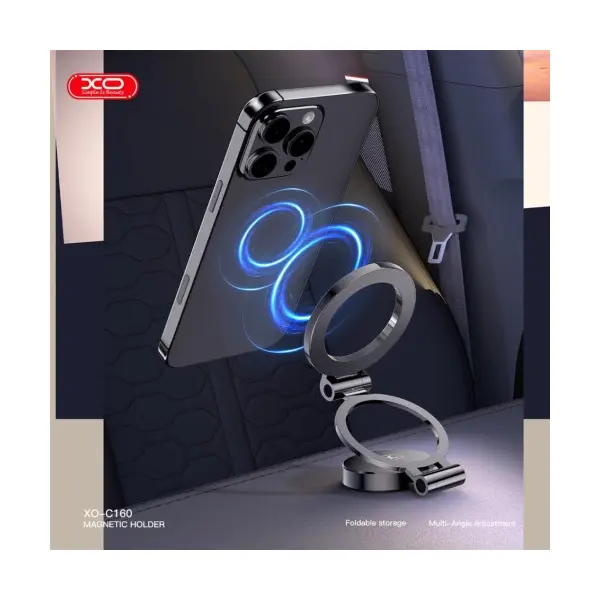 АВТОТРИМАЧ XO C160 UNIVERSAL MAGNETIC TRI-FOLD CELL PHONE HOLDER, ЧОРНИЙ