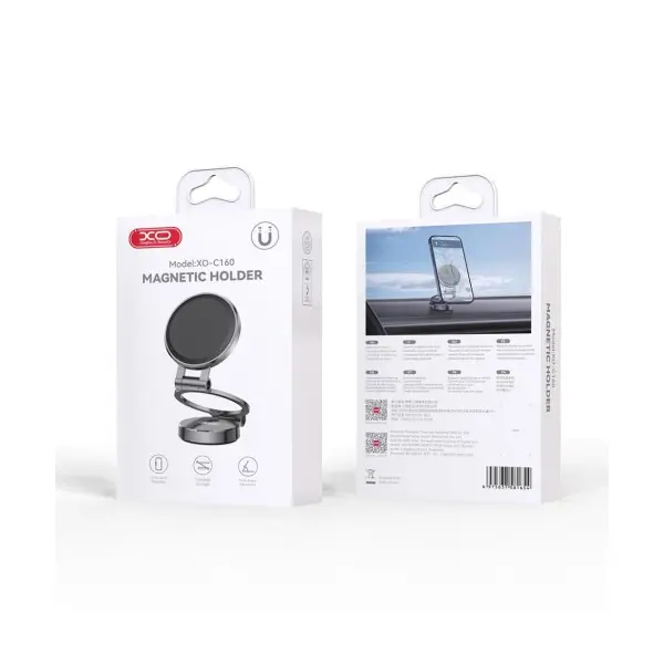 АВТОТРИМАЧ XO C160 UNIVERSAL MAGNETIC TRI-FOLD CELL PHONE HOLDER, ЧОРНИЙ