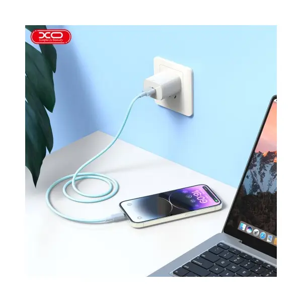 КАБЕЛЬ XO NB249 5A PVC SHINY COLORFUL LIGHTNING DATA CABLE СИНІЙ