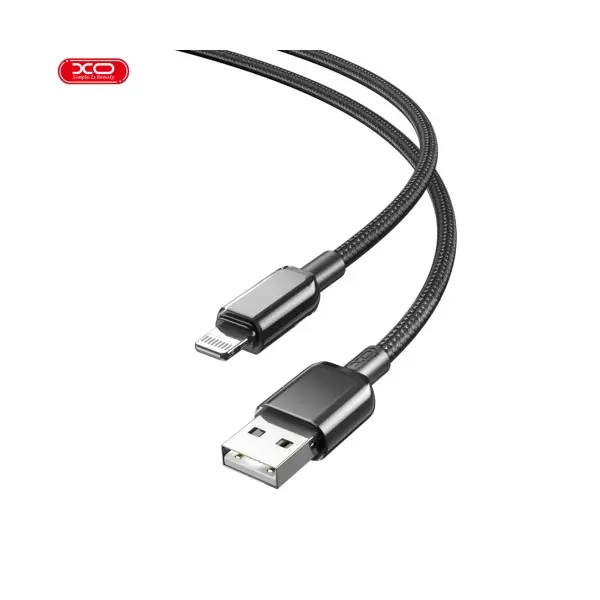 MR4_136194 Кабель xo nb249 5a pvc shiny colorful lightning data cable, чорний 