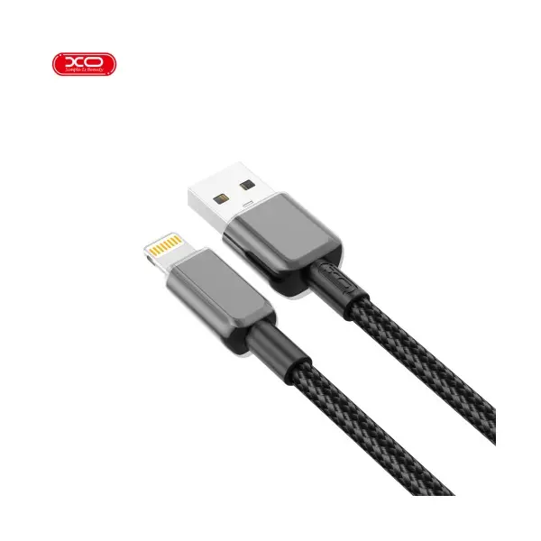 MR4_136194 Кабель xo nb249 5a pvc shiny colorful lightning data cable, чорний 