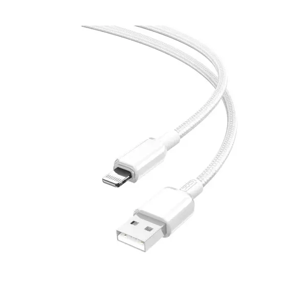 КАБЕЛЬ XO NB249 5A PVC SHINY COLORFUL LIGHTNING DATA CABLE, БІЛИЙ
