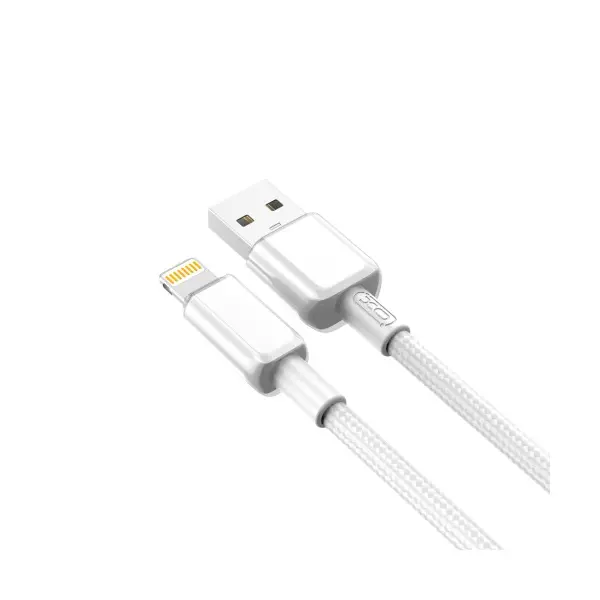 MR4_136195 Кабель xo nb249 5a pvc shiny colorful lightning data cable, білий 