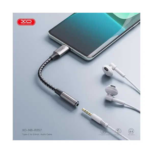 АДАПТЕР XO NB-R257C TYPE-C TO 3.5MM МАТОВИЙ