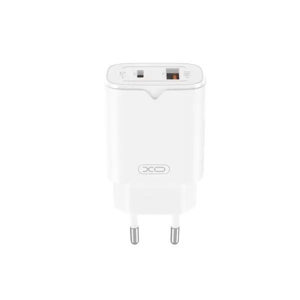 MR4_136205 Мережевий зарядний пристрій xo l130 (eu) pd30w, qc18w (1type-c+1usb-a) fast charging charger, білий 