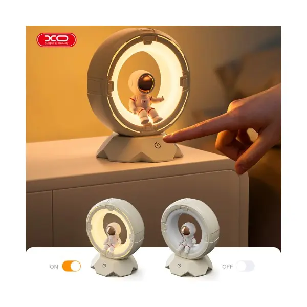 НІЧНИК XO OZ12 SPACEMAN TRI-COLOR NIGHT LIGHT PAT LIGHT 1200MAH, БІЛИЙ