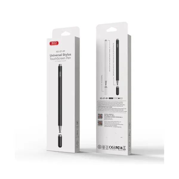 СТІЛУС XO ST-09 UNIVERSAL TOUCH-SENSITIVE CAPACITOR PEN (1 BUILT-IN SPARE TIP), БІЛИЙ